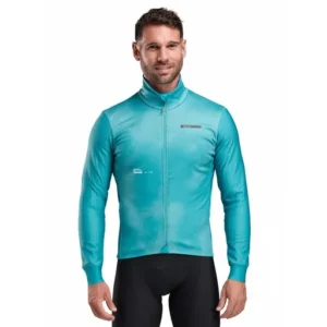 Thermal jacket perf tie & dye azure green