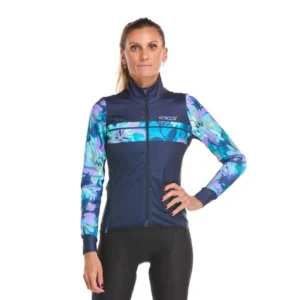 thermal jacket women perf flower navy blue