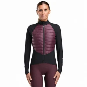 Women’s thermal jacket perf elegance black burgundy