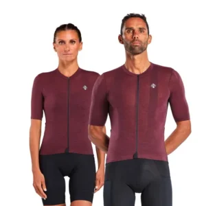 perf merino unisex gravel bordeaux jersey