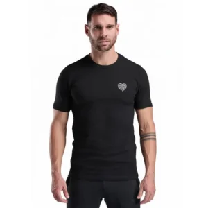 T-shirt lifestyle heart chain noir/gris