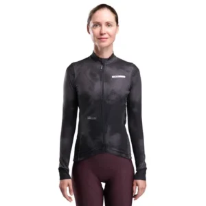 Women's long-sleeve jersey perf tie & dye black